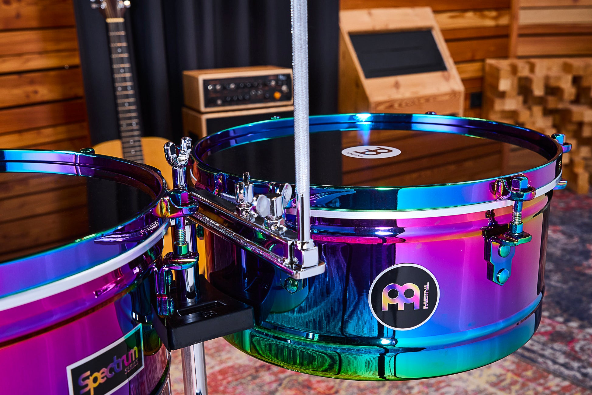 Jeu timbales 14 & 15" Diego Camacho, acier inoxydable, support double embase