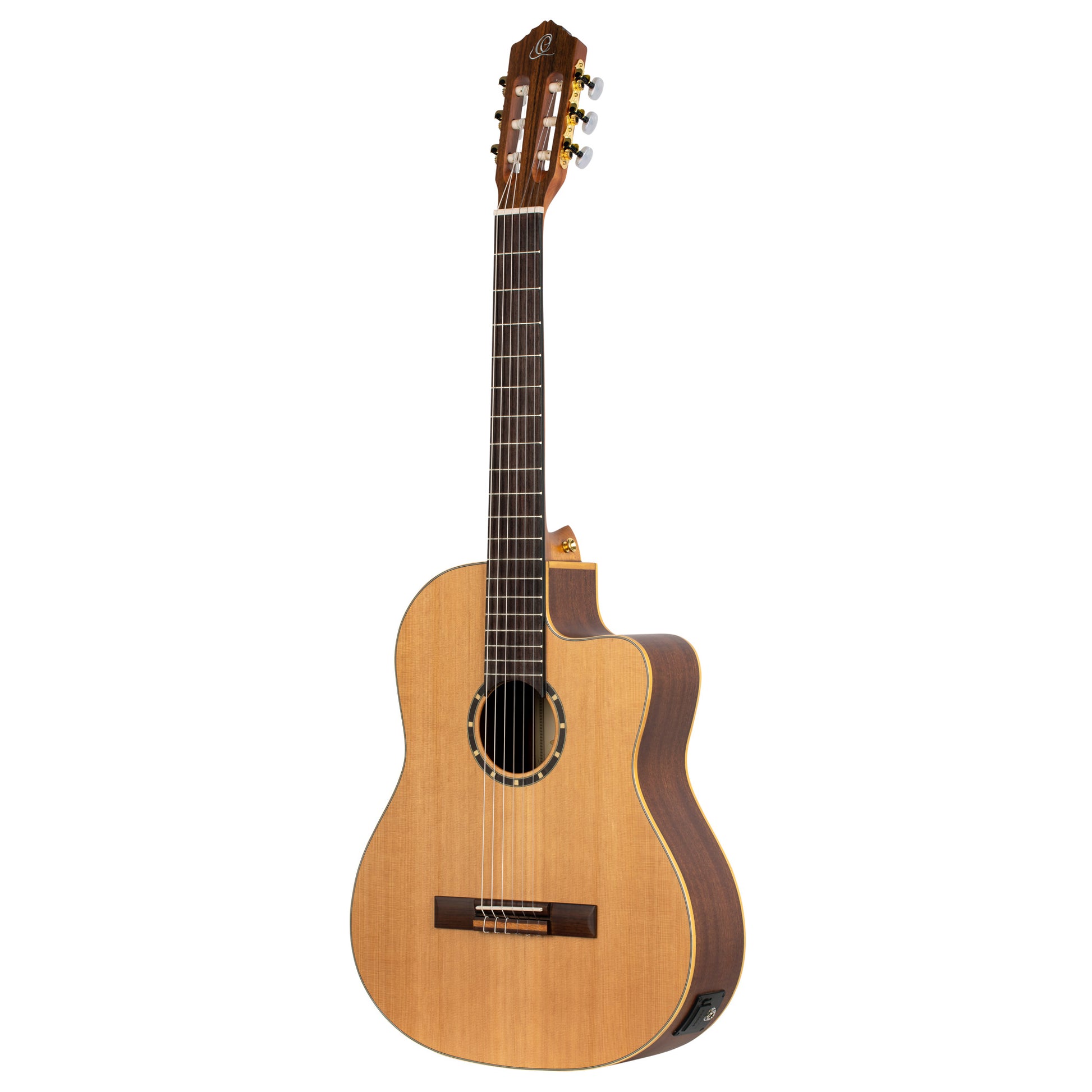 RCE131, pan coupé, EQ MagusPro, table cèdre rouge massif, fond & éclisses acajou, manche acajou (sillet 52 mm), housse, naturel