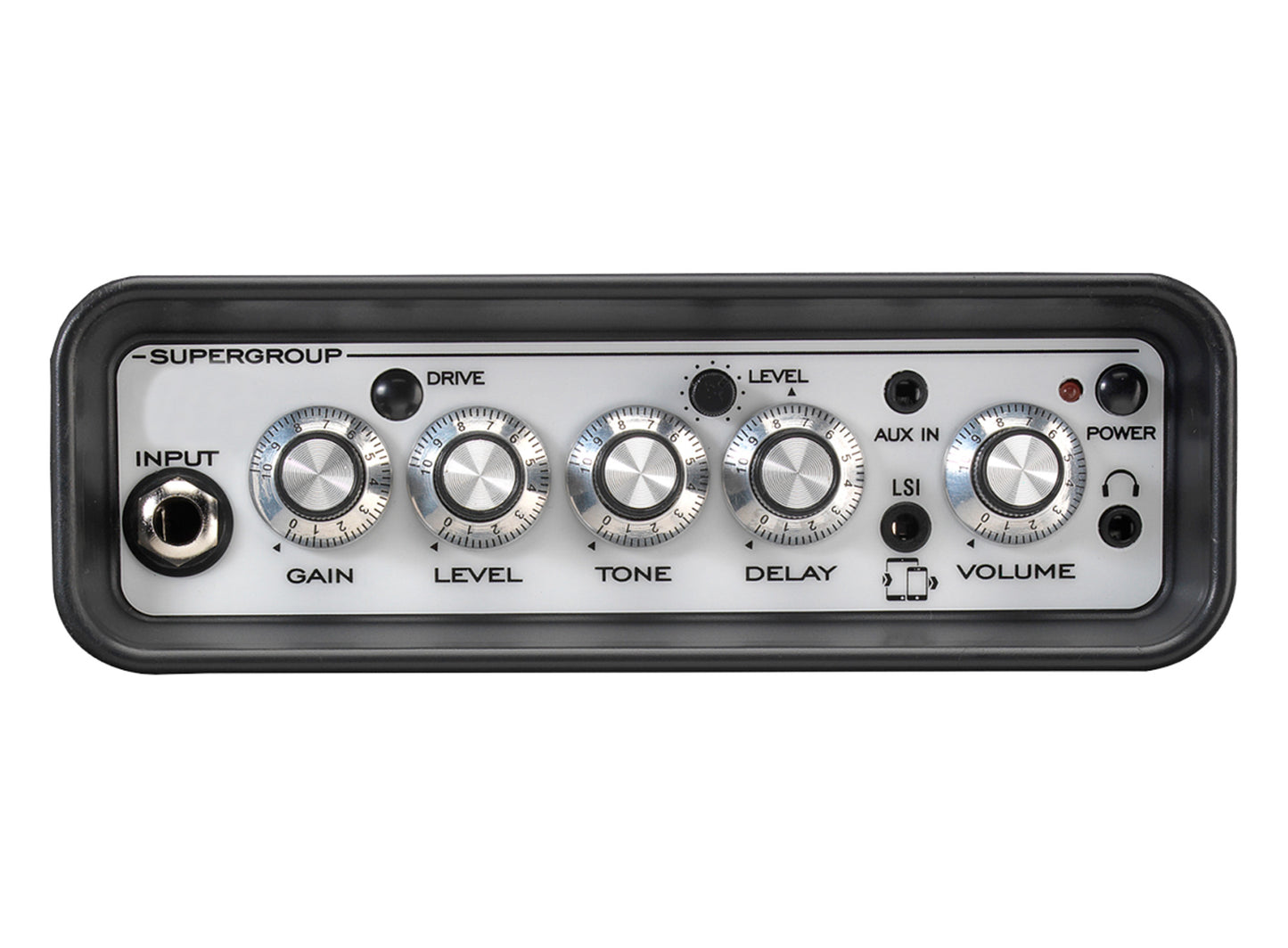 Ampli guitare MINI-STB-SG2 stéréo 2x 3W, look Supergroup, 2x HP 3", 2 canaux, connectique LSI, noir