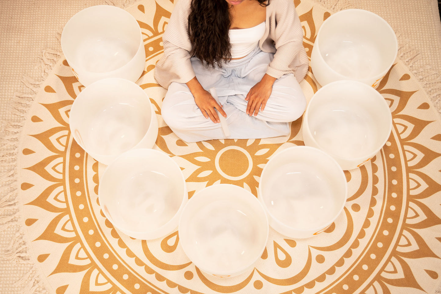 SET SINGING BOWL SONIC ENERGY CRISTAL 12