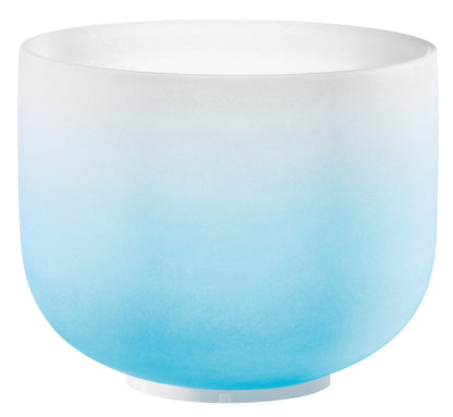 SINGING BOWL SONIC ENERGY CRISTAL 10" light blue, throat chakra, G4 392hz, quartz, couleur effet gelé