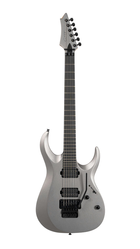 X500 Menace, corps acajou, table érable massif, manche collé 7 pièces, touche ébène, vibrato Floyd Rose, micros Seymour, gris