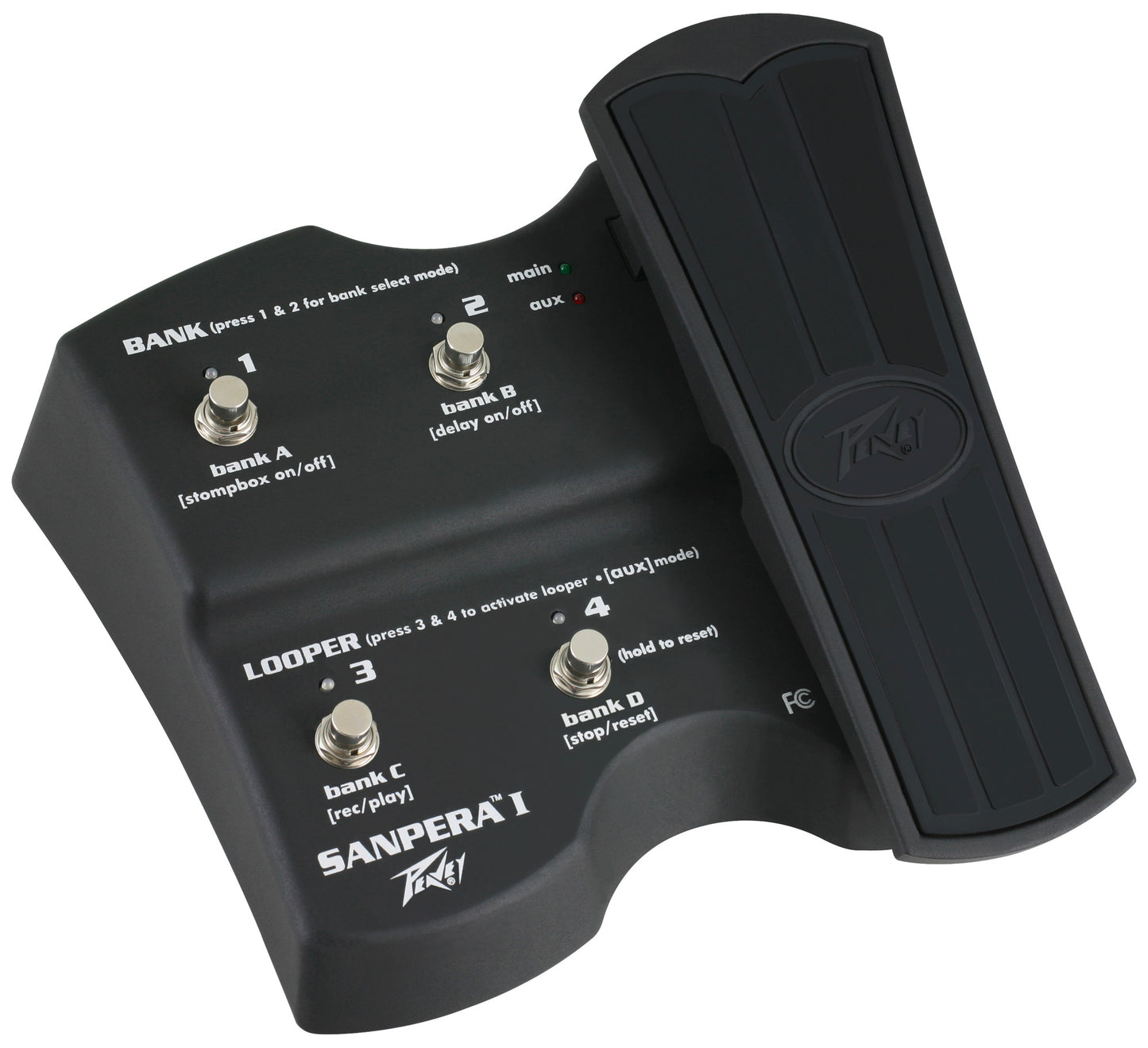 Pédalier de contrôle pour amplis VYPYR, pédale d'expression réglable et assignable, 4 boutons de sélection avec LED