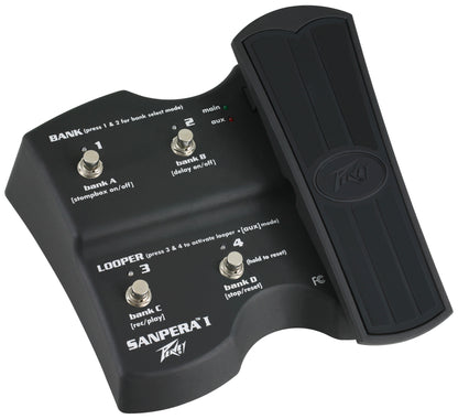 Pédalier de contrôle pour amplis VYPYR, pédale d'expression réglable et assignable, 4 boutons de sélection avec LED