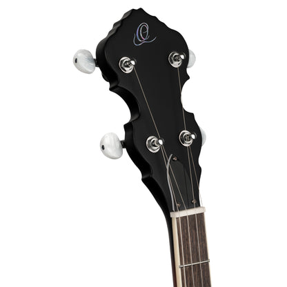 OBJ150, banjo 5 cordes, 18 tirants, fond & éclisses acajou, manche acajou, touche palissandre, whiskey burst satiné