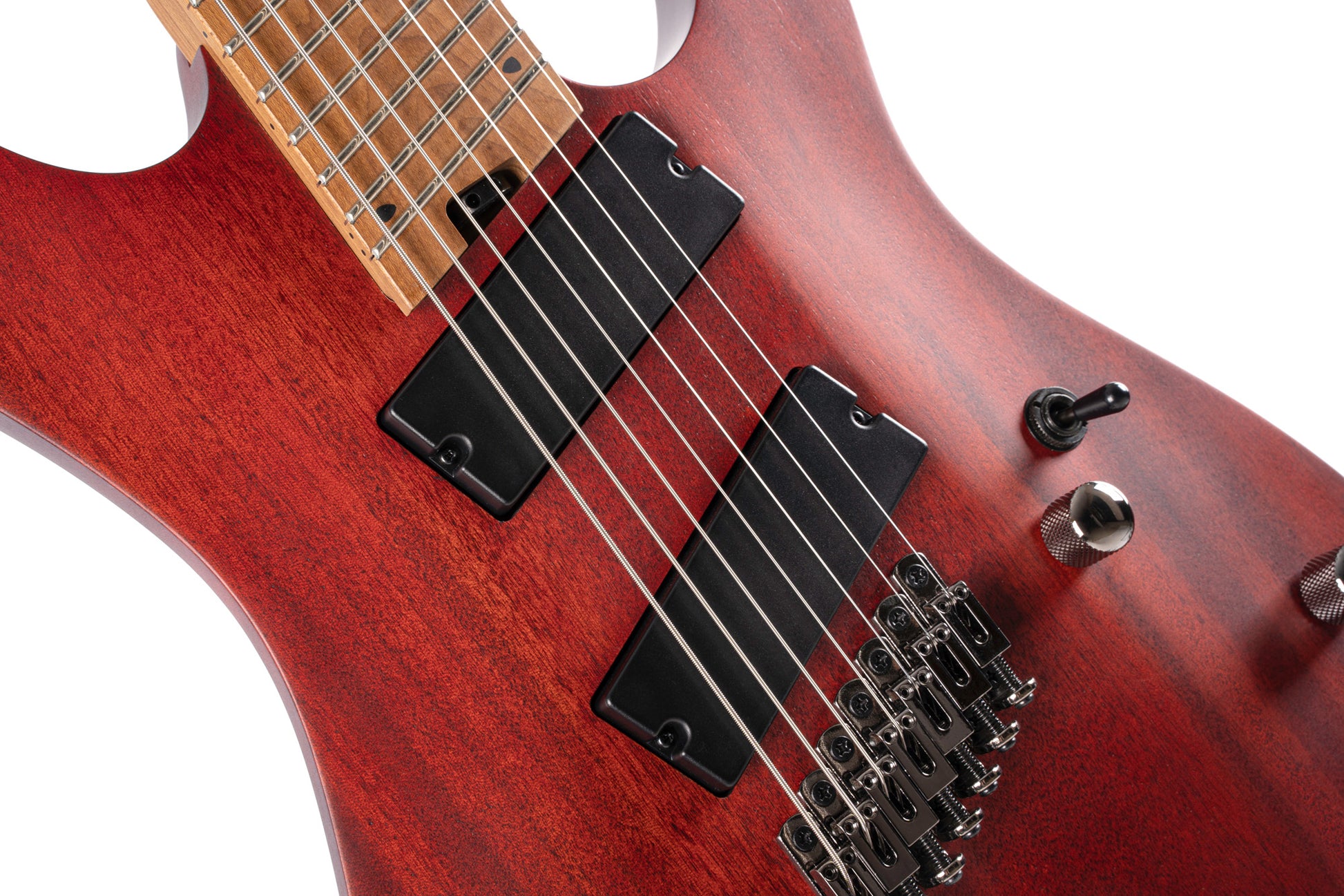 KX307MS, modèle 7 cordes, corps acajou, manche et touche érable torréfié, micros doubles passifs PowerBar, acajou pores ouverts