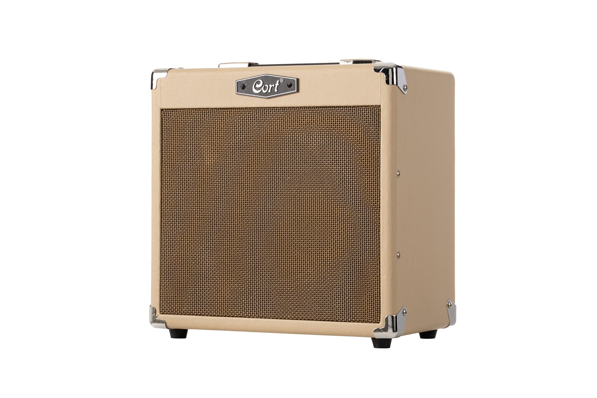 Ampli guitare 15W, 1 x 8", 2 canaux, égaliseur 3 bandes, réverb, entrée CD/MP3 mini-Jack, sortie casque mini-Jack, white sand