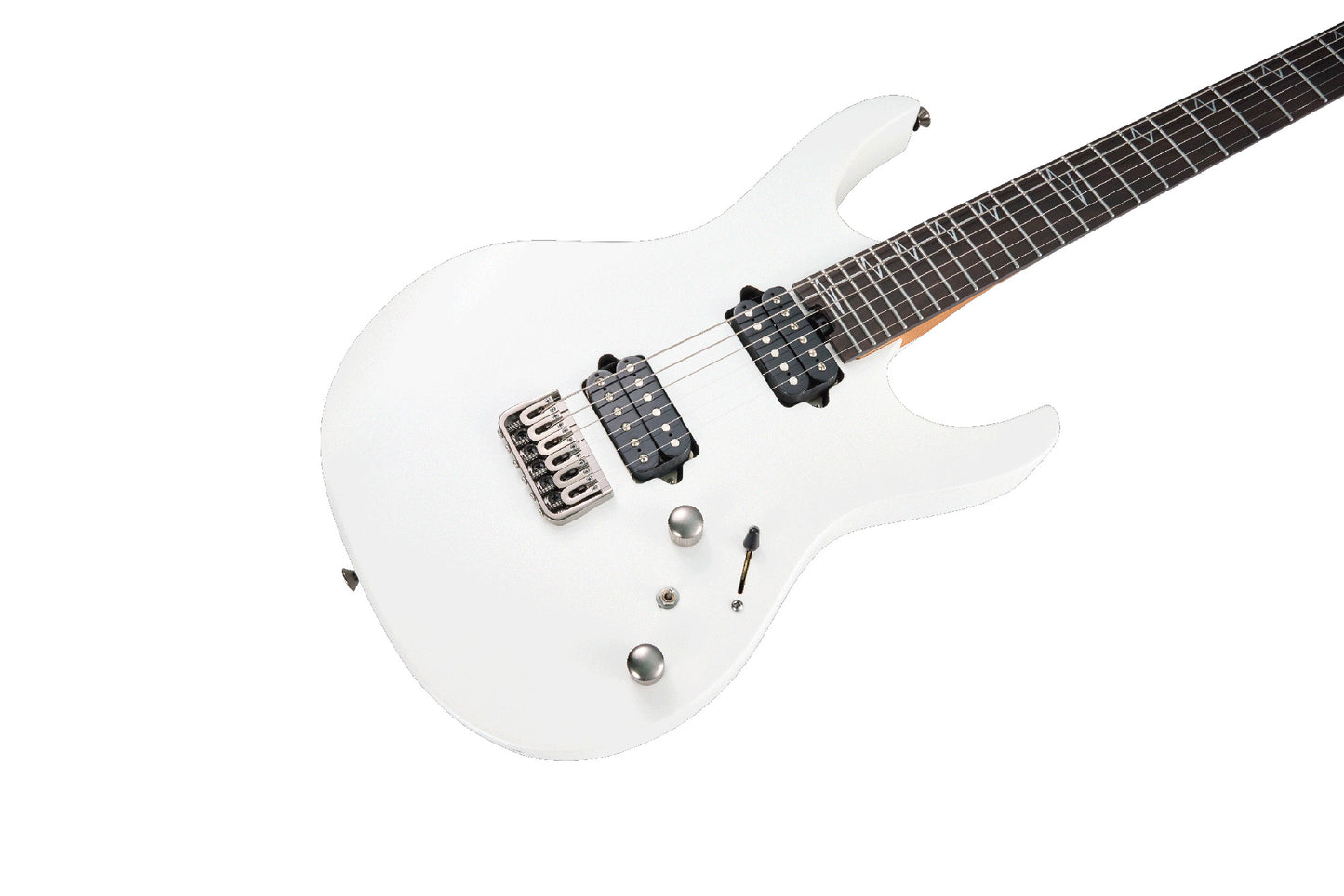 MOOER MMT100, corps aulne américain, manche érable torréfié, touche palissandre, pearl white, avec housse