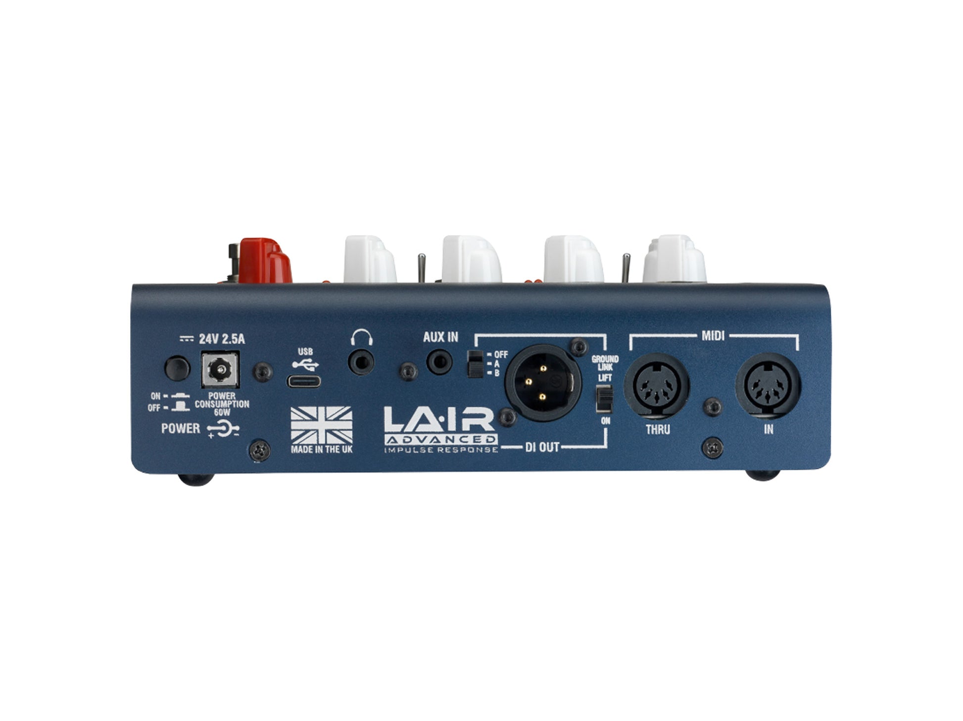 Ampli BCC-LOUDPEDAL-LTQ 60W, 2 canaux, égalisation 3 bandes, switch Boost, Reverb, Tone, sortie DI, avec alimentation 24V, bleu