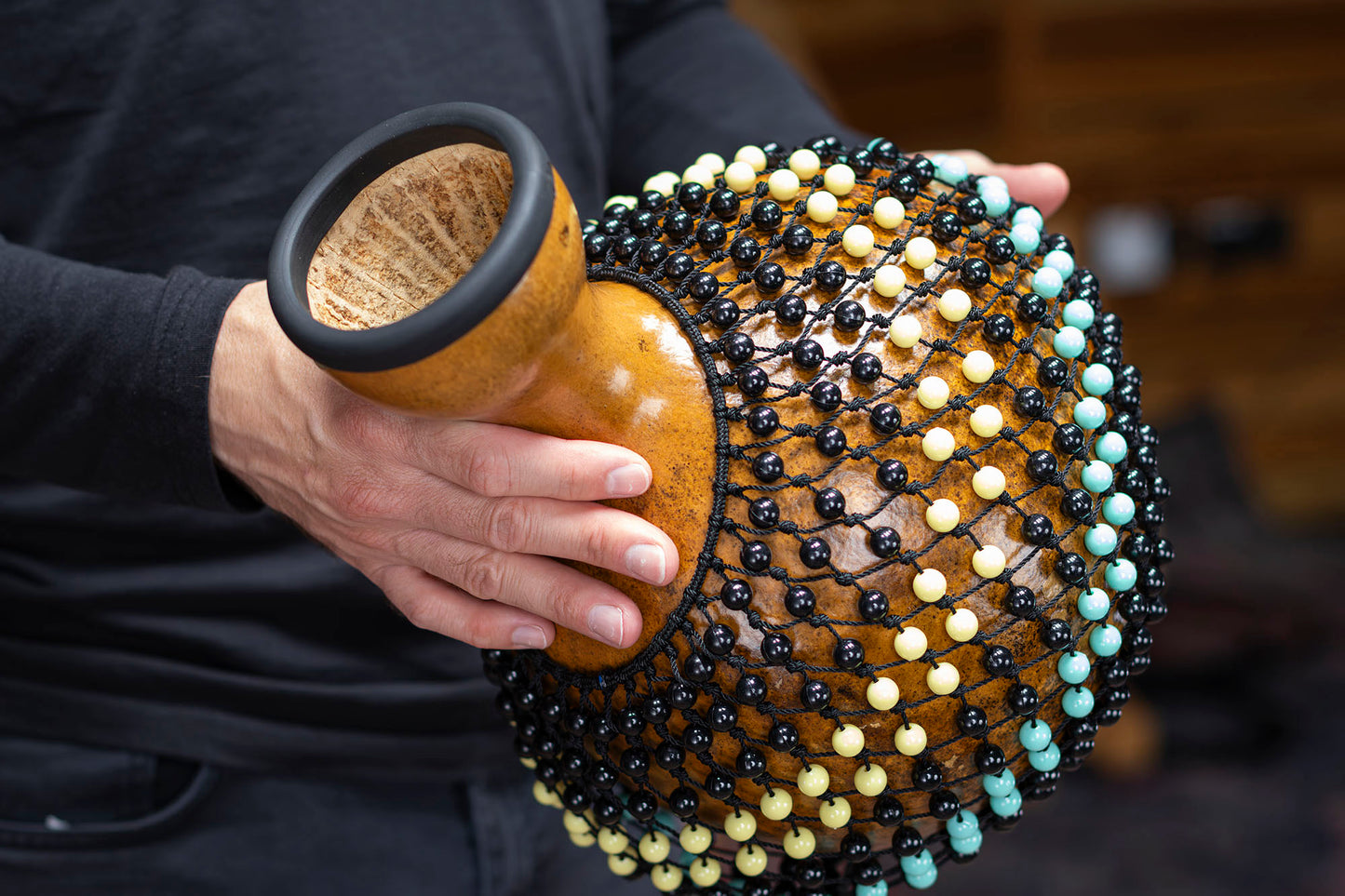 Shekere forme de courge/gourde traditionnel taille Medium