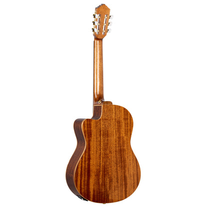 RCE138SN, modèle Slim Neck, pan coupé, EQ MagusPro, table épicéa massif, f/e sapele, manche acajou (sillet 48 mm), housse