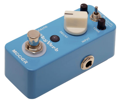 Pédale SKYVERB, réverb numérique haute qualité 3 modes (Studio/ Church/ Plate), boîtier métal, true bypass, bleu