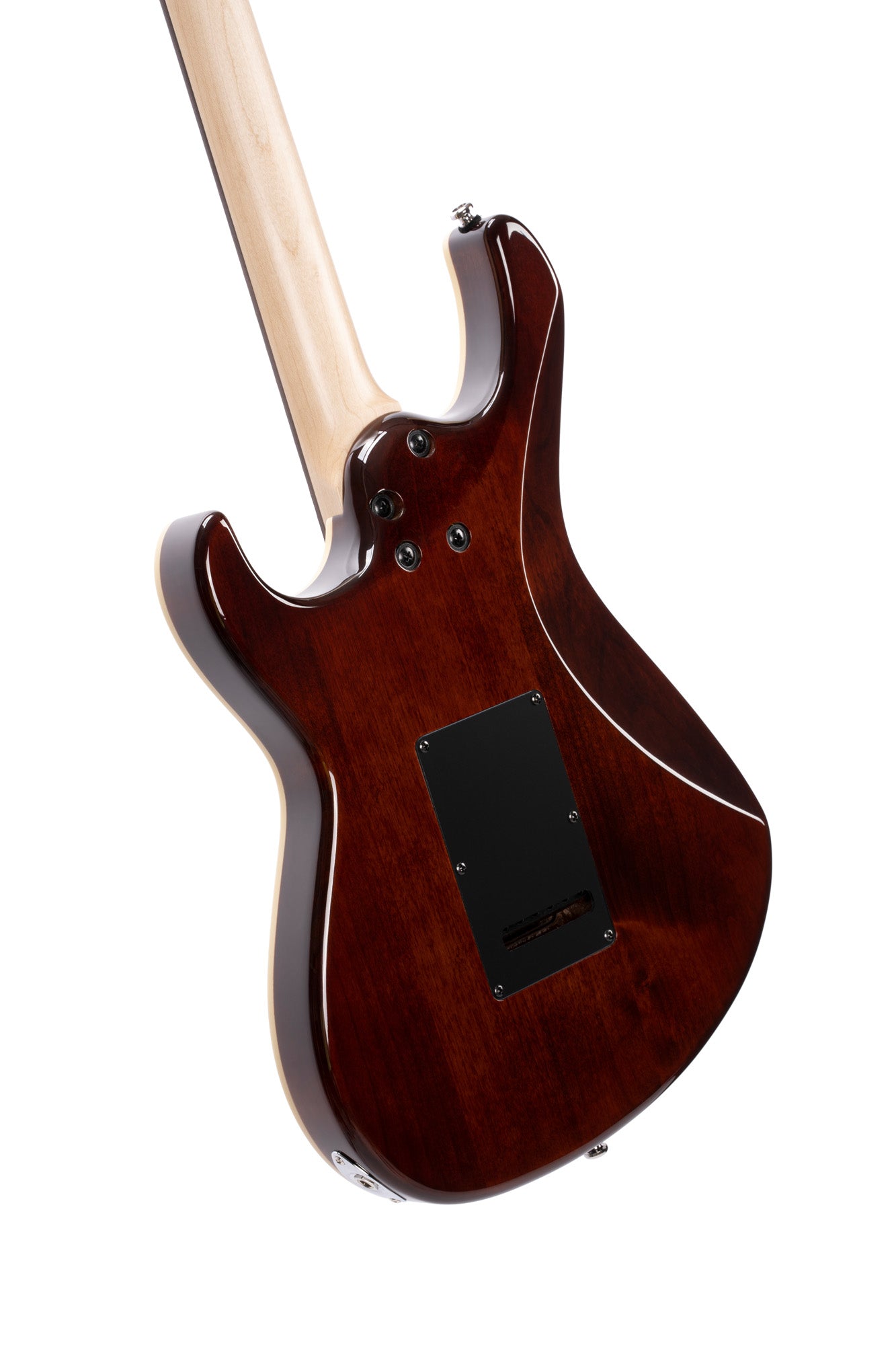 G280 SELECT, corps aulne, table érable flammé, touche palissandre, 2 micros simples et 1 double Voiced Tone, ambre