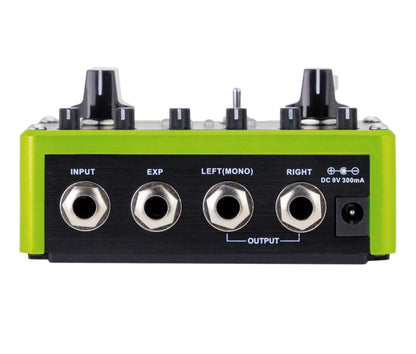 Pédale MOD FACTORY PRO, 2 modules de modulations indépendants (Modes A et B), 16 effets de modulations, vert