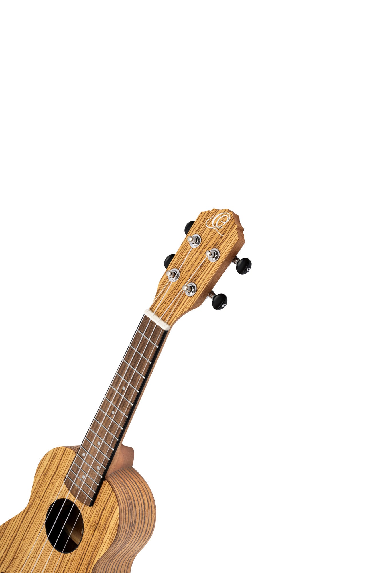 RFU10Z, modèle Soprano, table zebrawood, fond & éclisses zebrawood, manche acajou, housse, naturel satiné