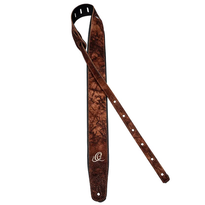 OSCL-2, courroie guitare, série Classic, face cuir, dos PVC (vegan), largeur 7 cm, longueur 145 cm, chestnut tree