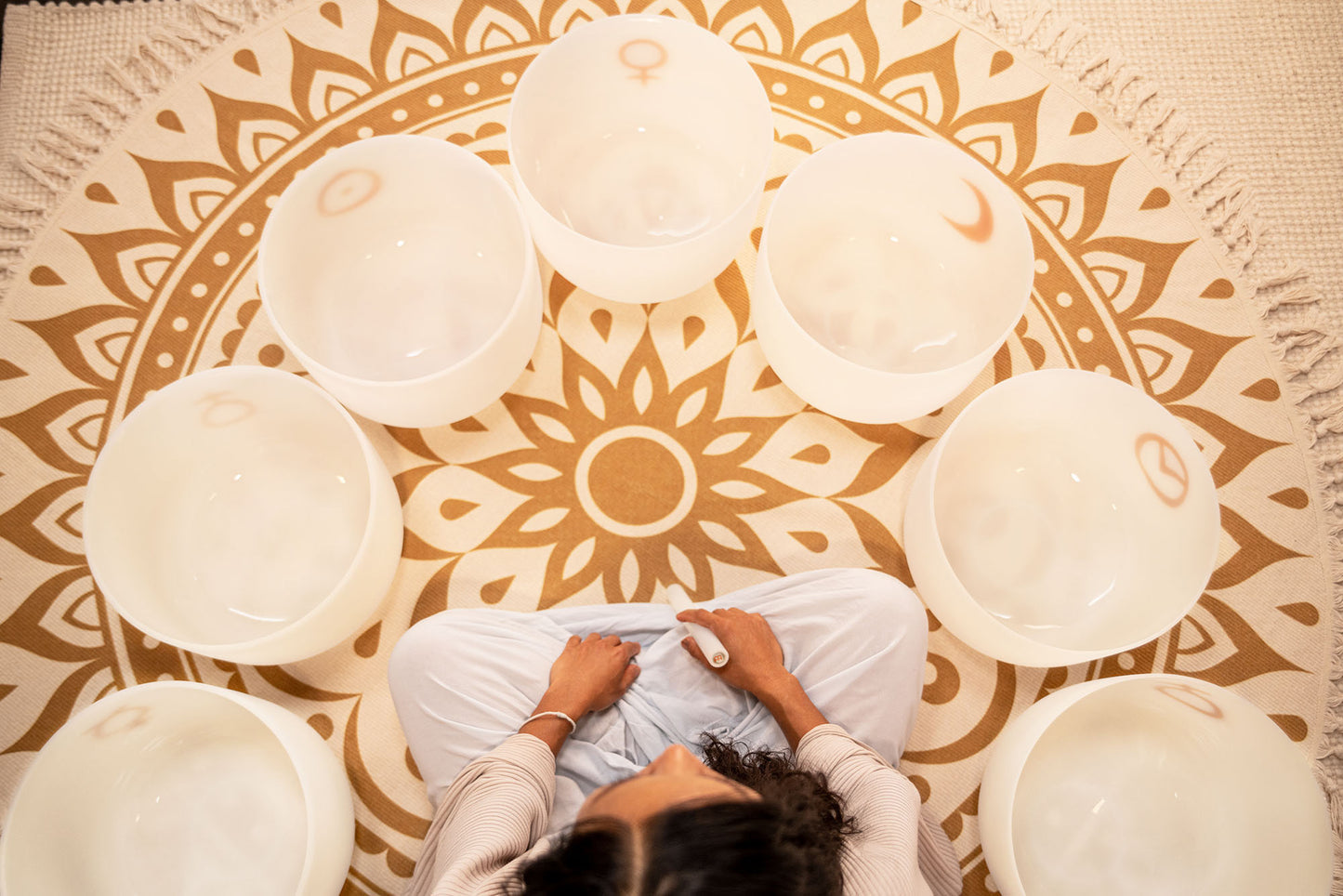 SET SINGING BOWL SONIC ENERGY CRISTAL 12