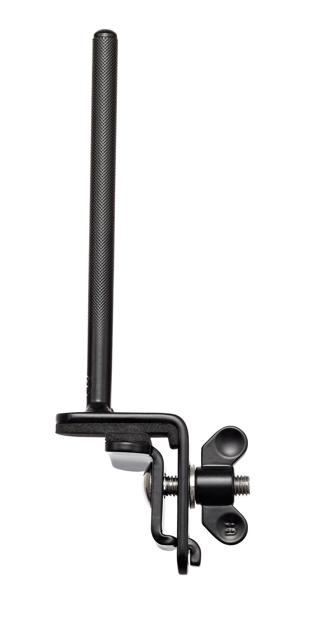 Support cloche fixation sur cercle grosse caisse, protections caoutchouc, noir poudré