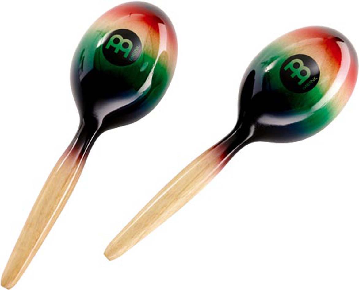 Paire de maracas boir, modèle ovale, multicolore