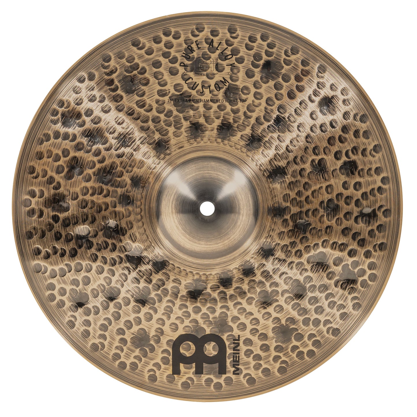 Hithat 15" Extra thin hammered Meinl Pure Alloy Custom fini smoked-bronze, brilliant
