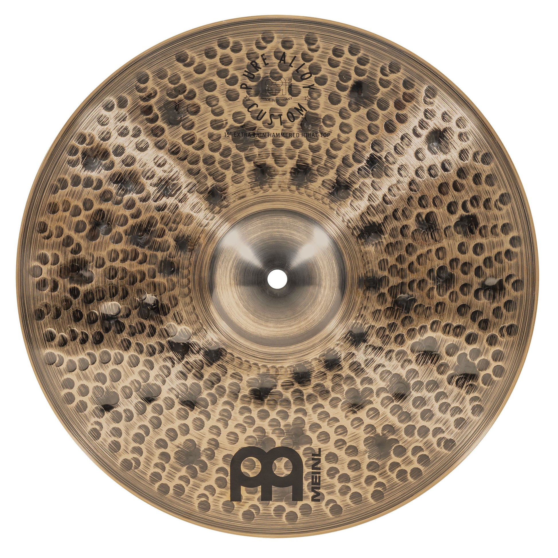 Hithat 15" Extra thin hammered Meinl Pure Alloy Custom fini smoked-bronze, brilliant