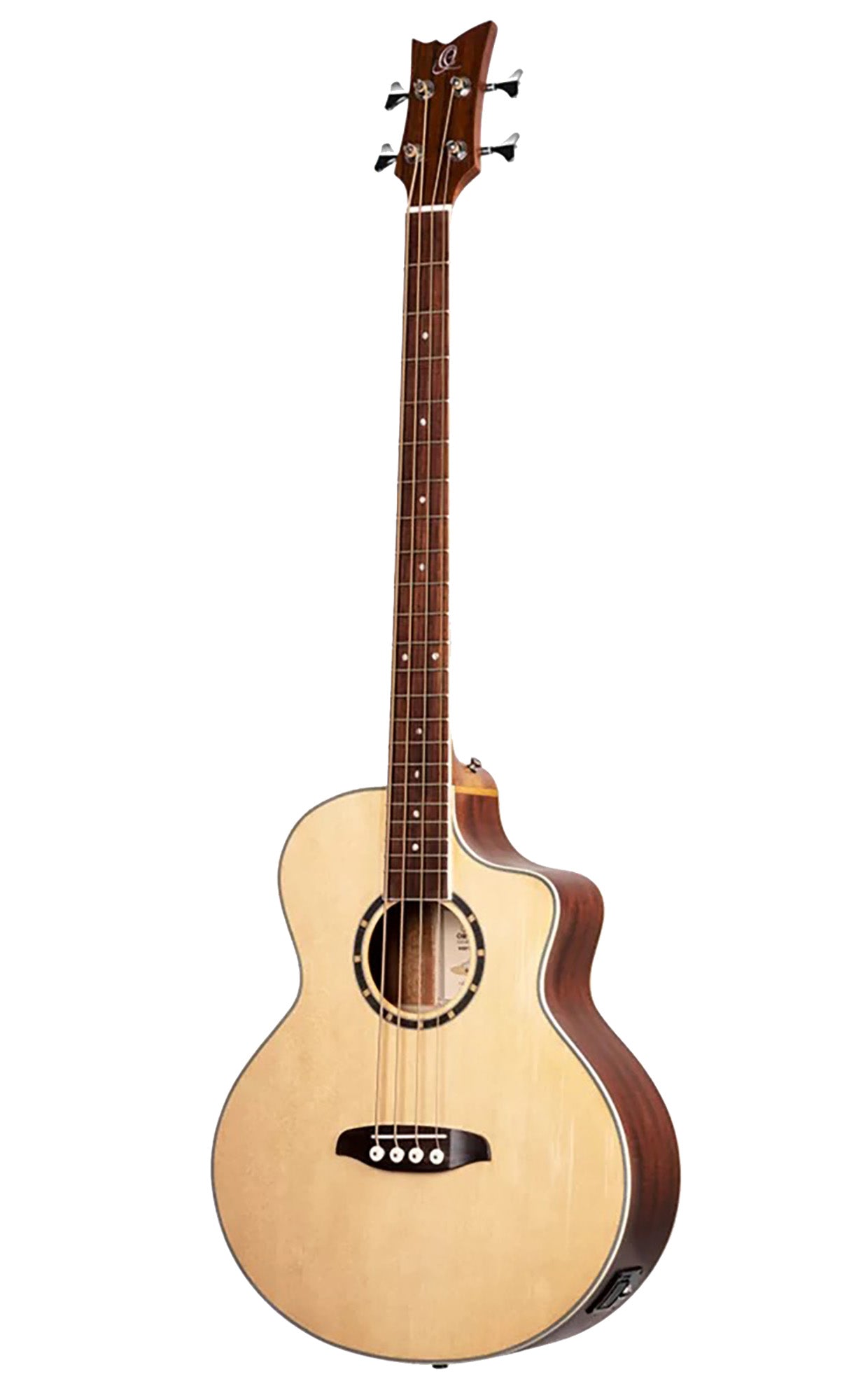 D7CE-4, basse 4 cordes, pan coupé, EQ Ortega MagusPro, table épicéa, f/e acajou, manche acajou, naturel satiné