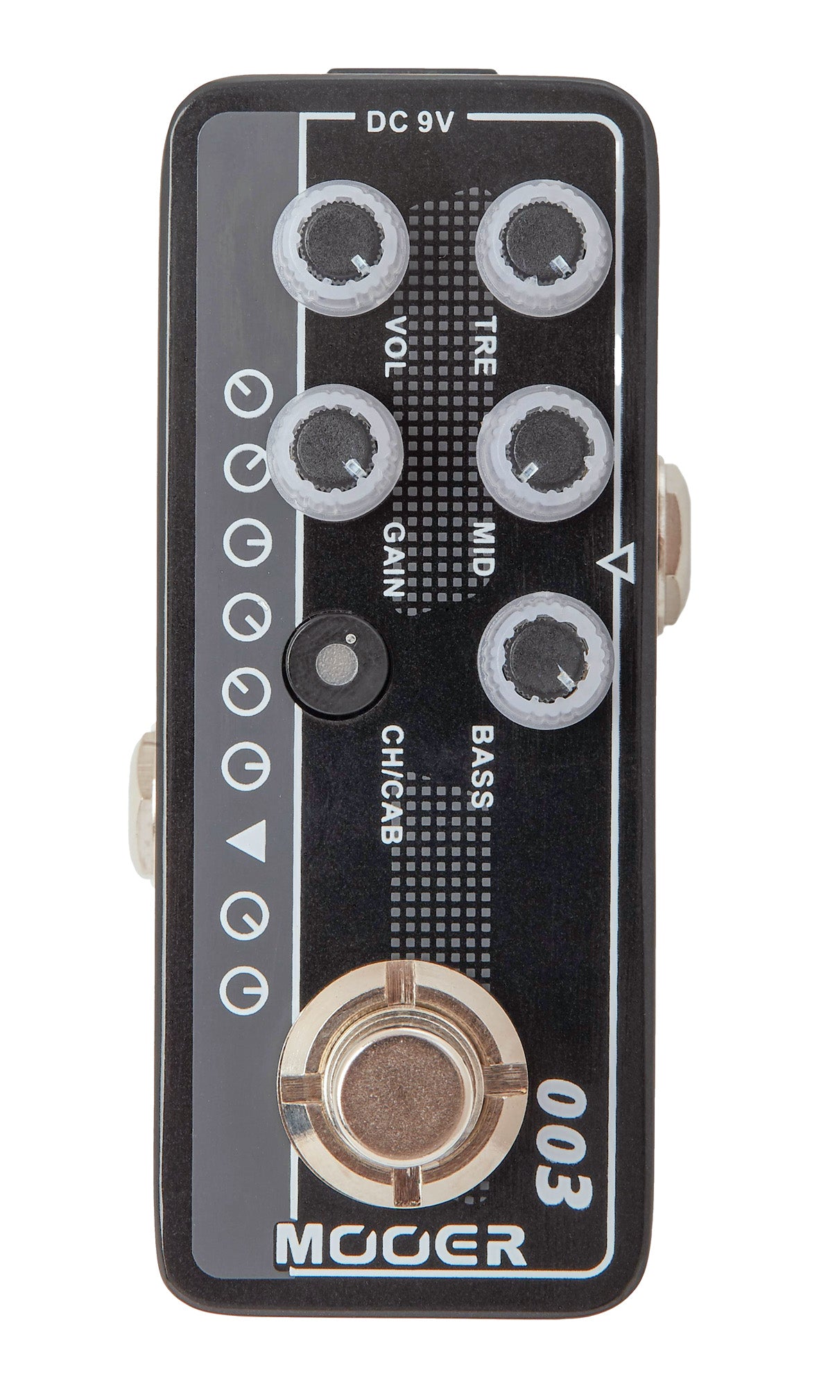 Pédale POWER-ZONE, préampli numérique type Metal, deux canaux, EQ 3 bandes par canal, noir et gris