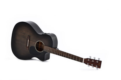 Modèle GC-10E, Grand OM pan coupé, table épicéa Sitka, fond & éclisses acajou, EQ Sigma, noir dégradé satiné