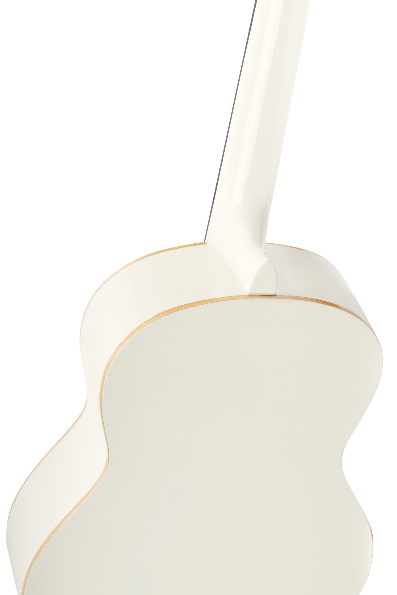 R121SNWH, modèle Slim Neck, table épicéa, fond & éclisses acajou, manche acajou (sillet 48 mm), housse, blanc brillant