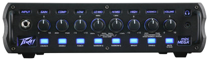 Tête amplifiée basse 1000W, EQ 4 bandes, contrôle de Gain avec fonction"Crunch", Compresseur intégré, sortie DI, finition noir