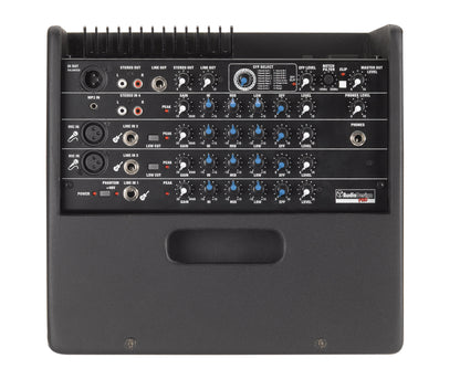 Impact AG8, ampli guitare acoustique 200W, HP 8"+tweeter, 4 entrées, EQ 3 bandes, 16 presets d'effet, 11.3 kg, avec housse, noir