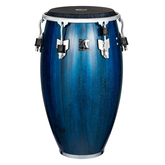 Tumba William 'Kachiro' 12" 1/2, fût pin de Nouvelle-Zélande 3 plis, hauteur 76.2cm, peau cuir de veau noir, cercles SSR 4mm