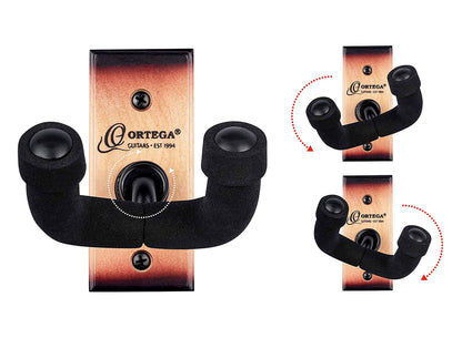 Support mural pour guitare et basse, embase bois, fixation par 2 vis, étrier recouvert de mousse, tobacco sunburst