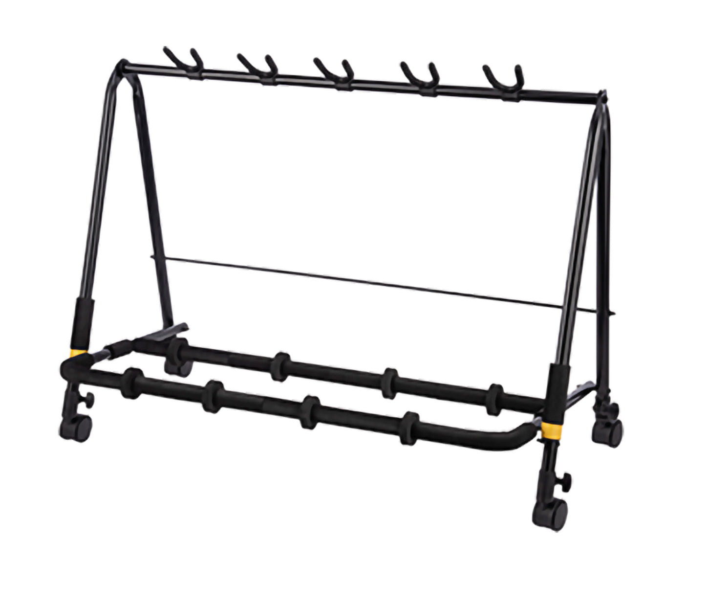 Rack 5 guitares, idéal pour la scène, mise en place et transport faciles, roulettes, 4.4 kg