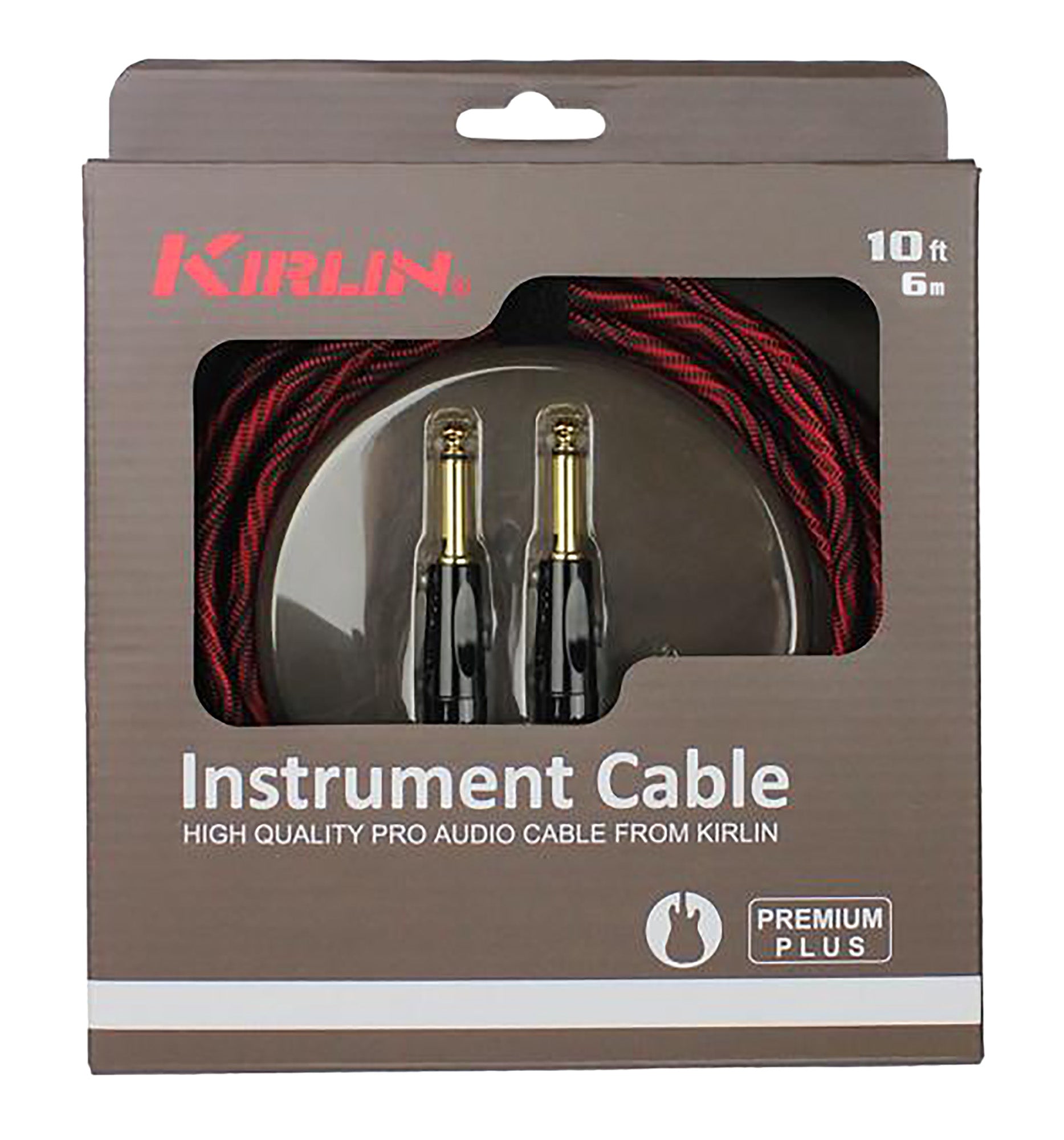 Câble instrument PREMIUM PLUS WAVE Jack/Jack, 6 mètres, noir et rouge