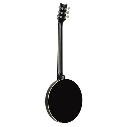 OBJ3506, banjo 6 cordes, 30 tirants, cercle aluminium, manche acajou, résonateur acajou, housse, noir satiné