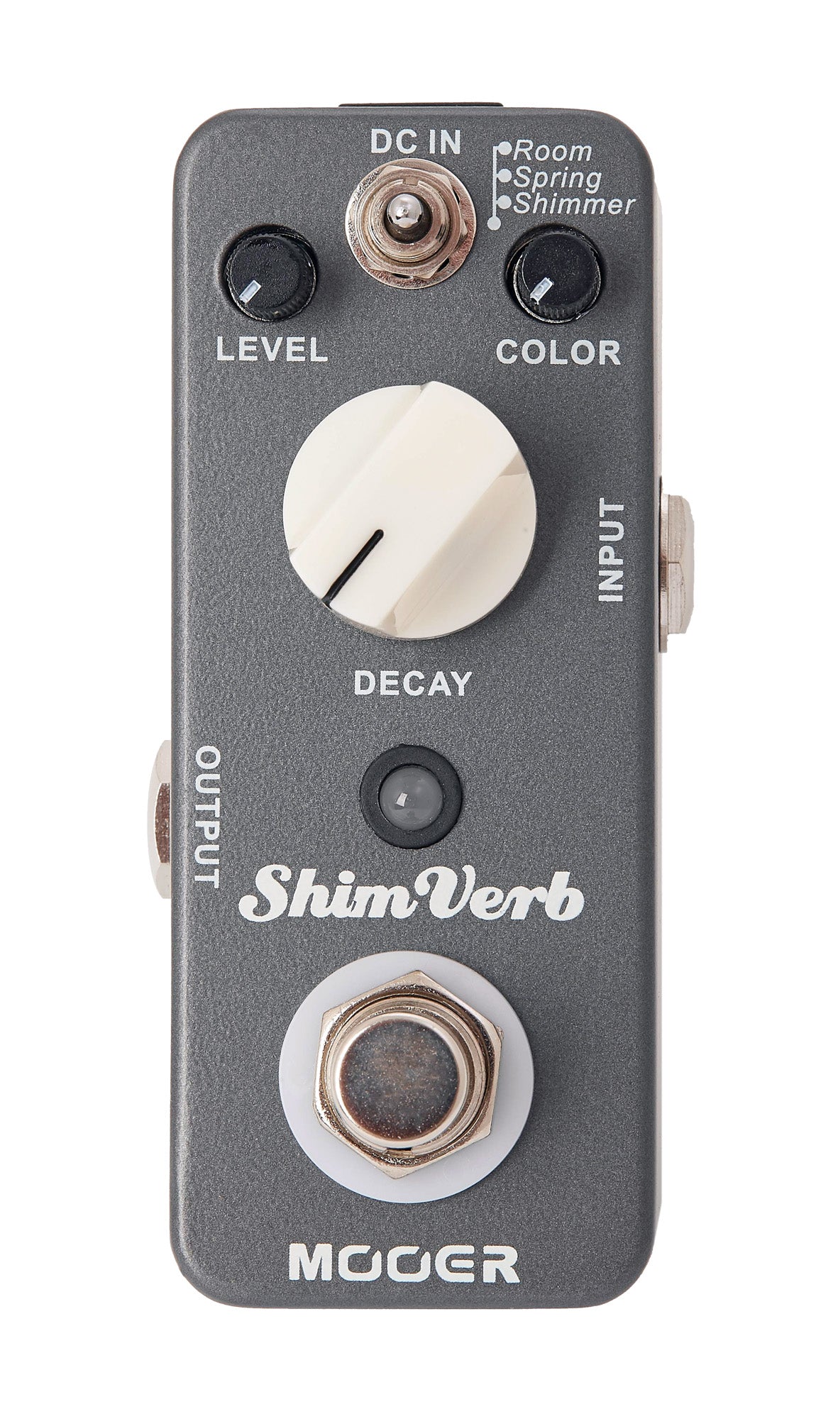 Pédale SHIMVERB, réverb numérique 3 modes (Room, Spring, Shimmer), boîtier métal, true bypass, gris