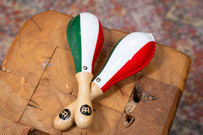 MARACAS MEINL PEAU ANIMALE MODELE STANDARD DRAPEAU MEXICAIN