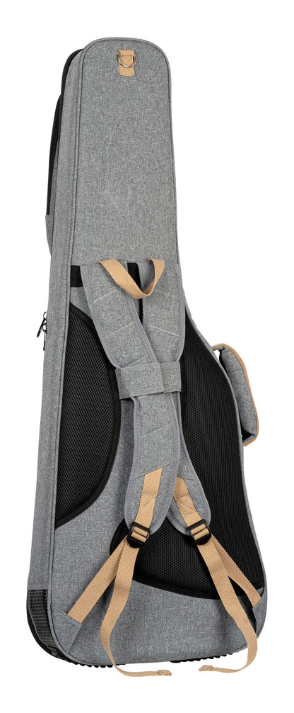 OGBEG-DLX-GY, housse Deluxe pour guitare électrique, coton résistant et déperlant, rembourrage intérieur 20mm, 2 poches, gris