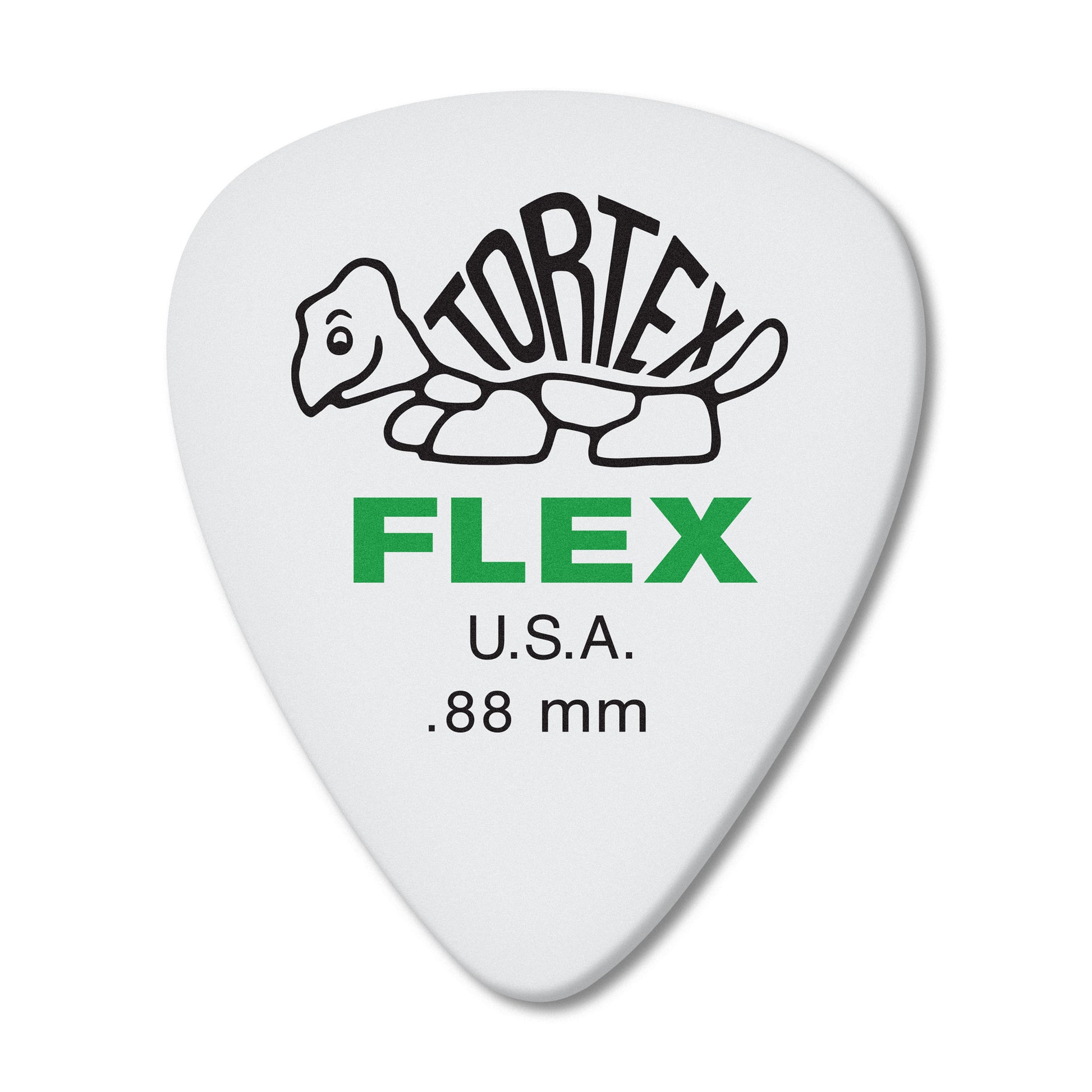 Sachet de 12 médiators TORTEX FLEX STANDARD 088 (blanc, logo vert)