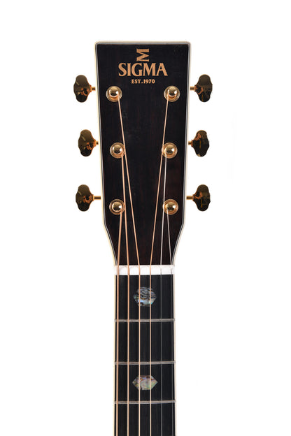 Modèle SOMR-45-SB, Orchestra Model, table épicéa massif, f/e palissandre massif, touche ébène, étui, sunburst brillant