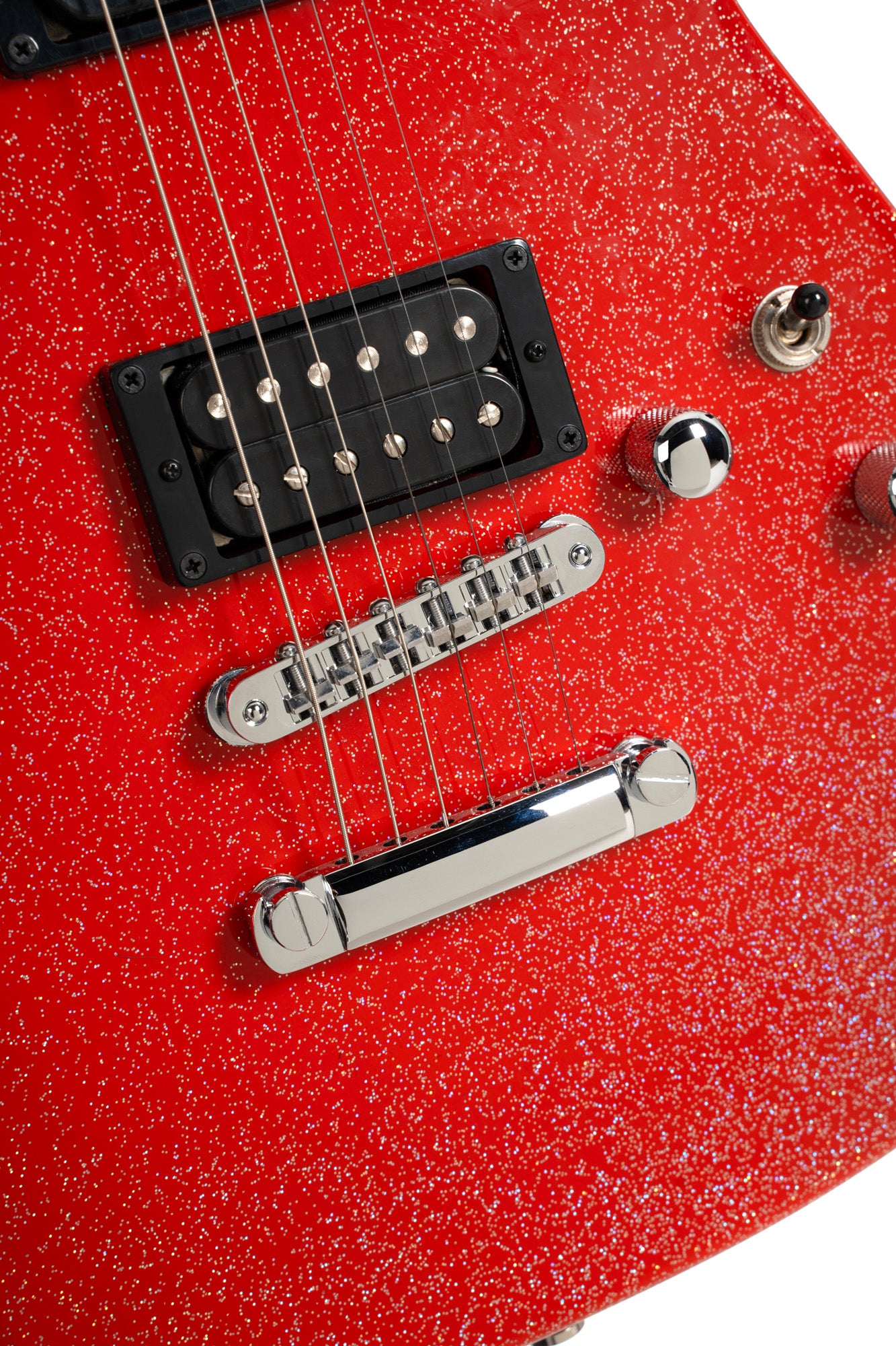 MBM-2H, signature Matt Bellamy, corps tilleul, manche érable, micros,"Kill" bouton, rouge pailleté