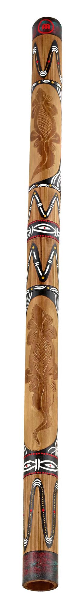Didgeridoo bambou 120 cm, accord en Ré#, marron avec motifs