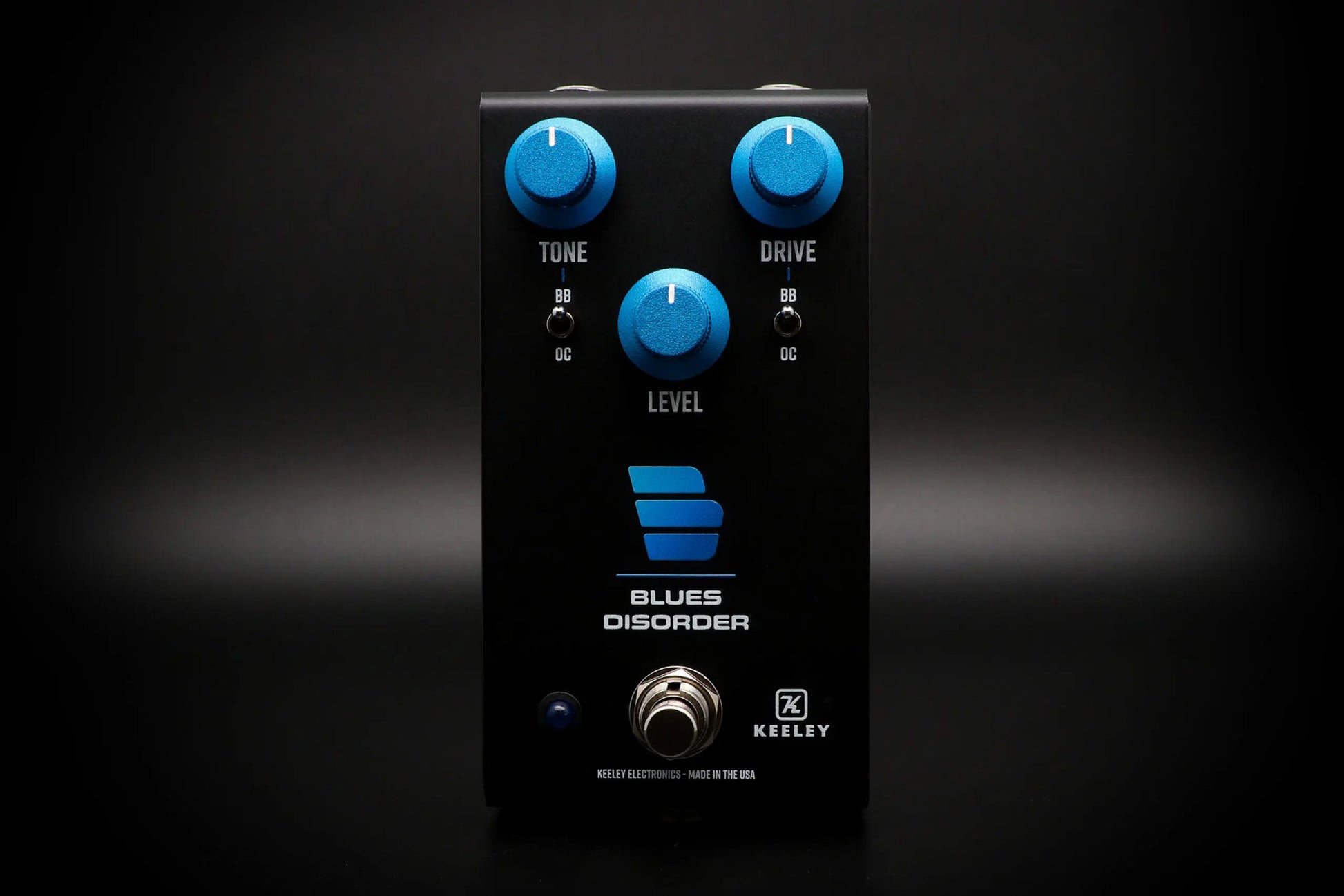 Pédale BLUES DISORDER, overdrive et distortion basée sur deux pédales légendaires, 100% analogique, noir et bleu