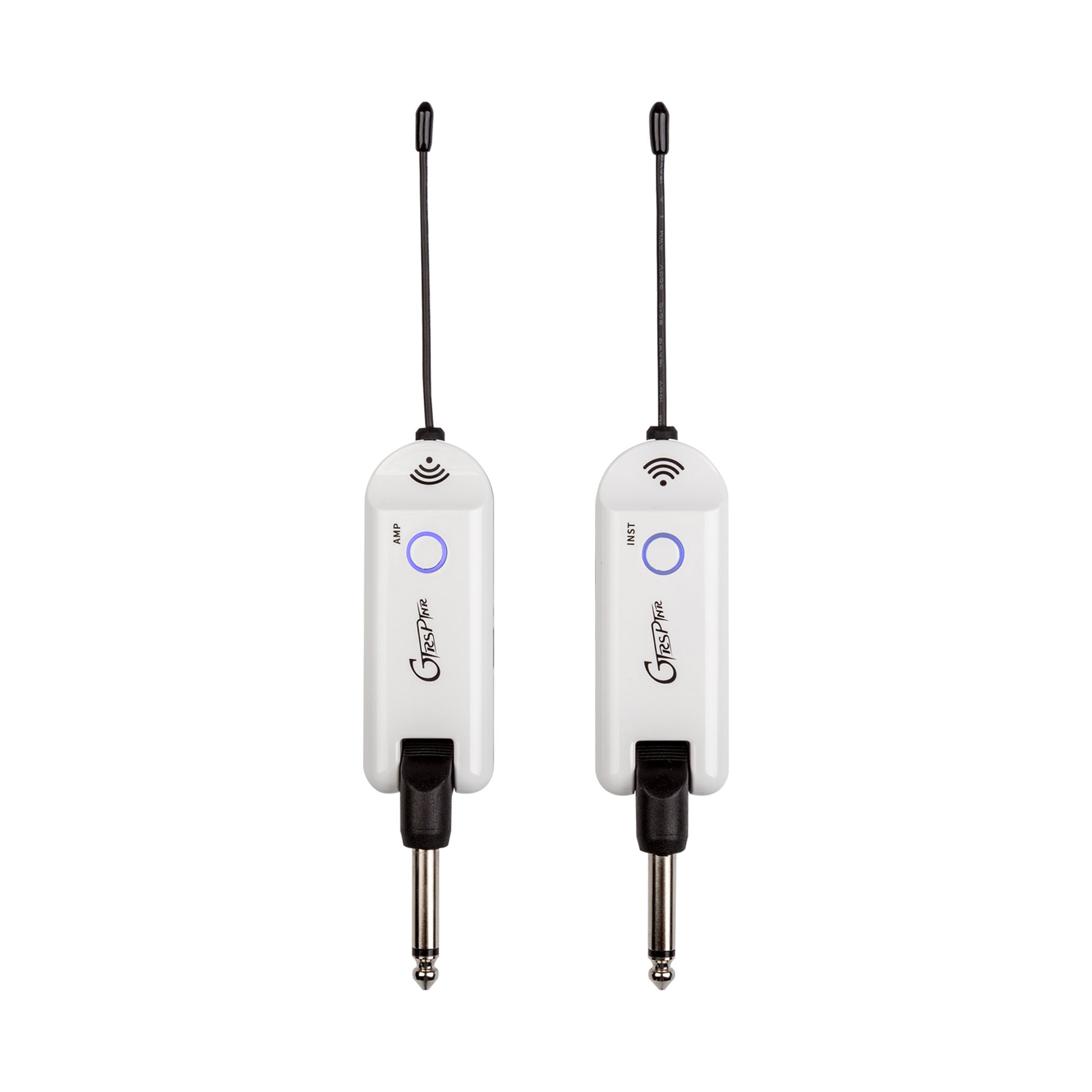 Système sans-fil GTRS GWU4 pour guitare, 4 canaux, émetteur et récepteur rechargeables, bande de fréquences UHF, blanc