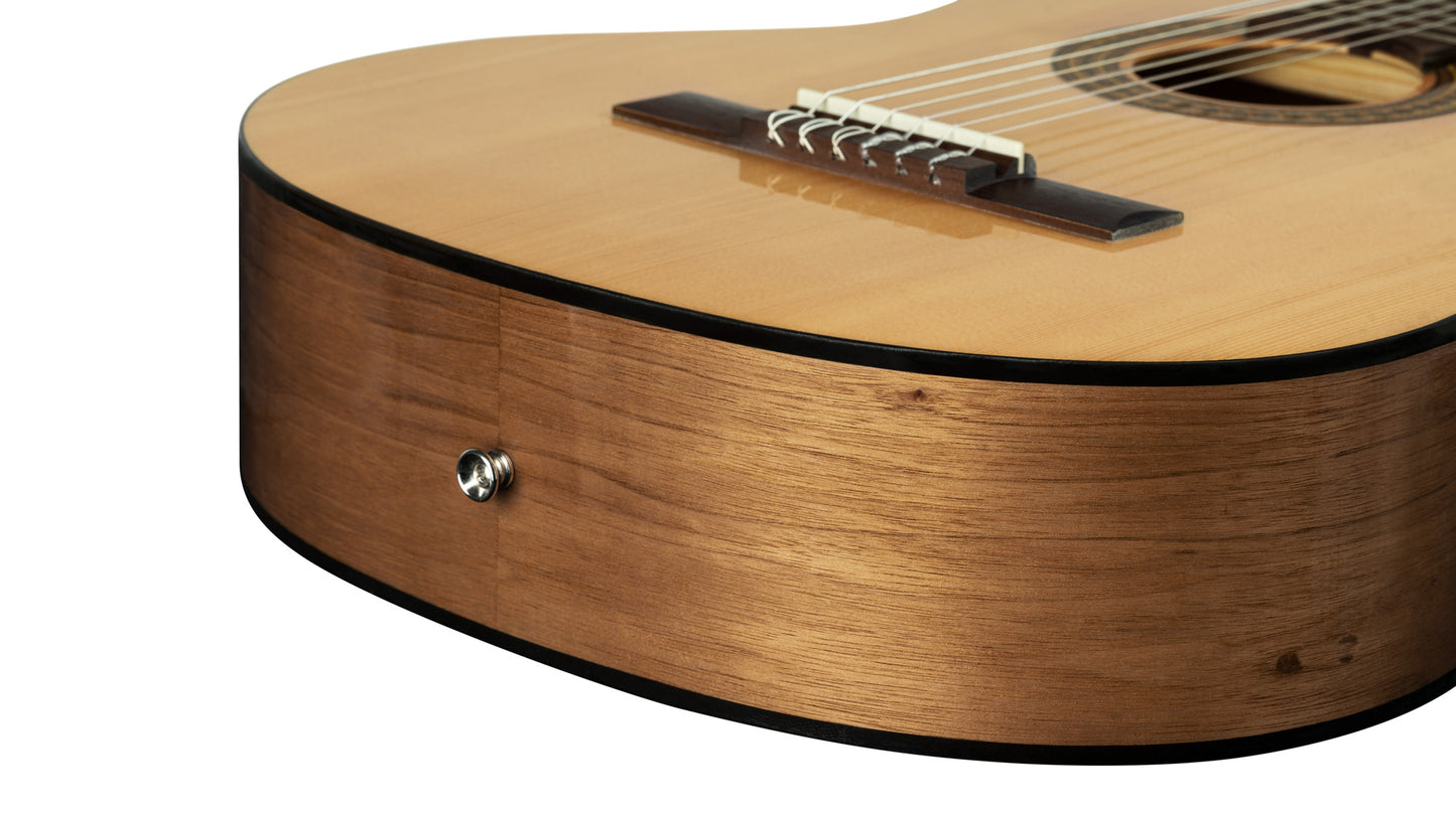 Ortega Picker Pack : guitare 4/4 avec table épicéa, housse, support, accordeur, sangle, jeu de cordes et médiators, naturel