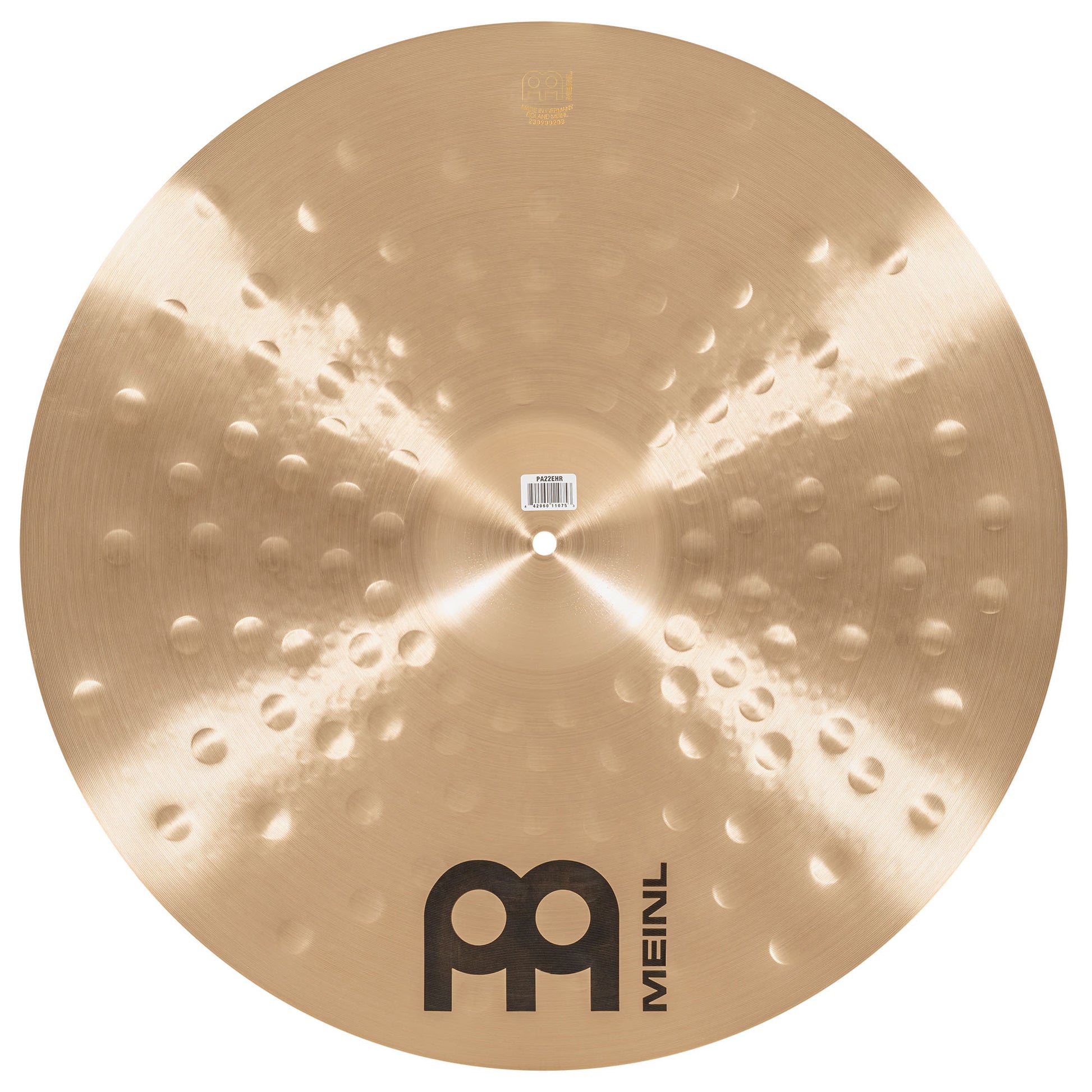 Ride 22" Extra Hammered Meinl Pure Alloy fini traditional martelé