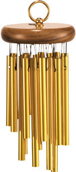 Chimes à main 18 barres, alliage aluminium anodisé doré
