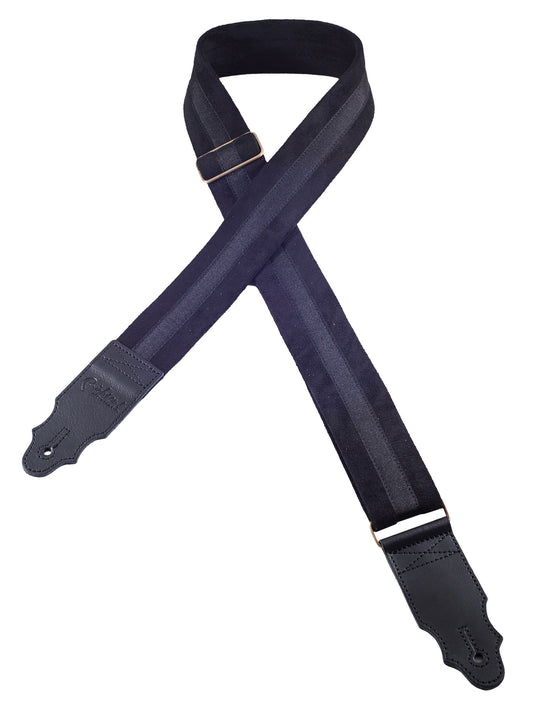 Courroie modèle PLAIN, extérieur tissu, largeur 5 cm, longueur 90 à 150 cm, noir