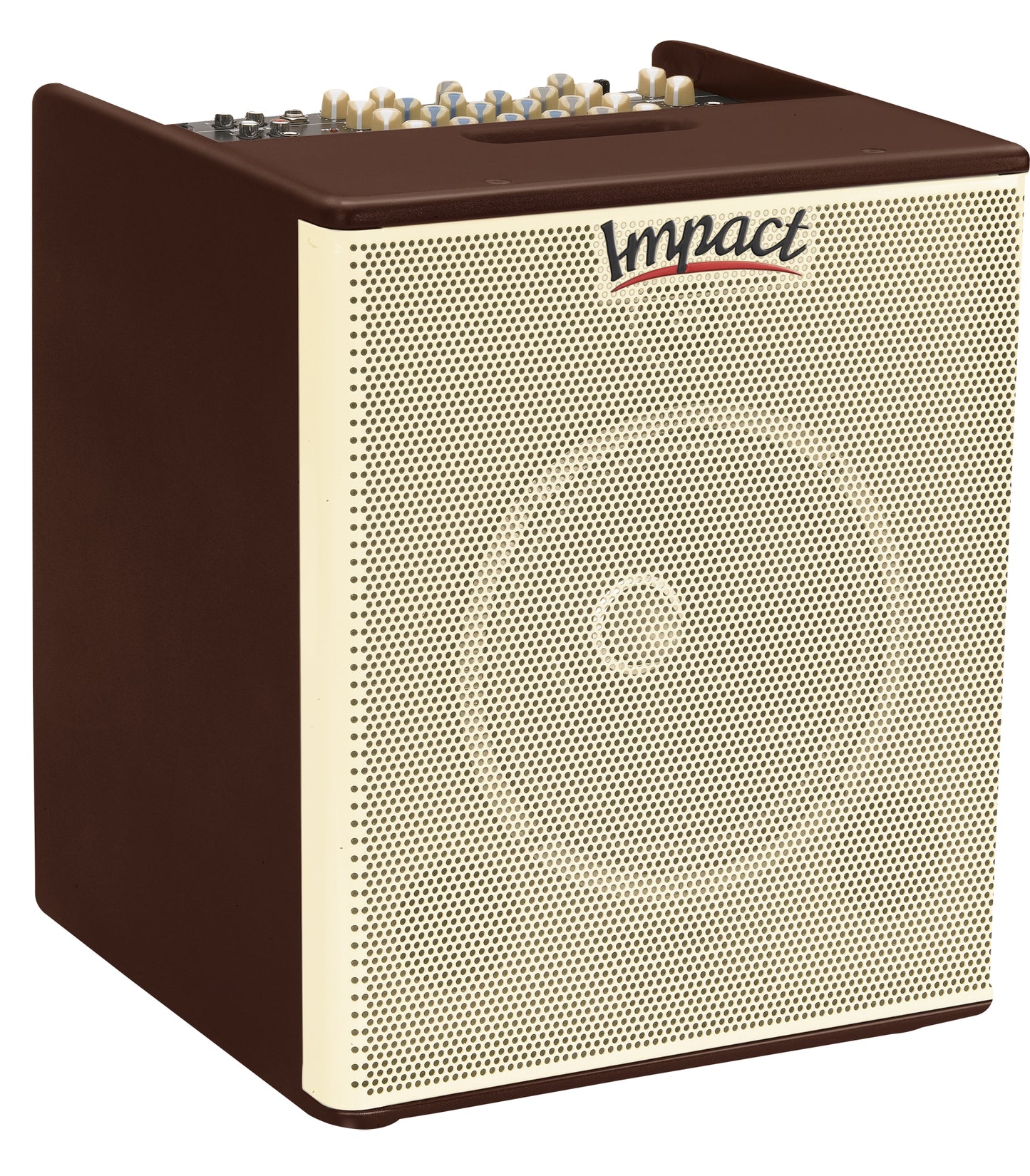Impact AG F8, ampli guit. acoust. ("Fashion") 200W, HP 8"+tweeter, 16 presets d'effet, 11.3 kg, avec housse, finition vintage